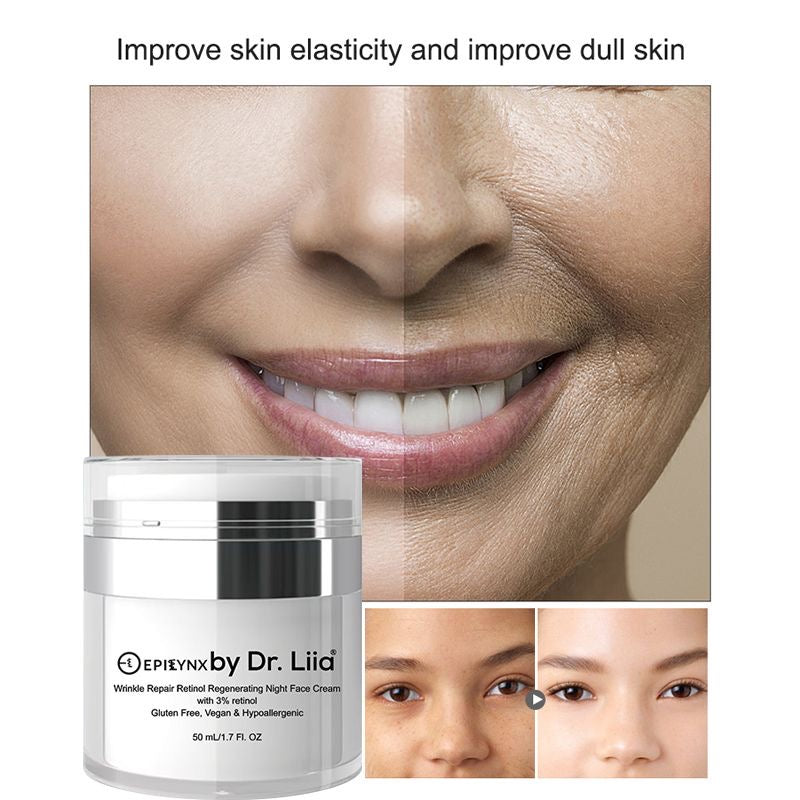Gentle Retinol Night Cream for Sensitive Mature Skin – Wrinkle Repair Without Irritation