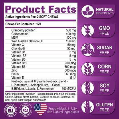 Dog Multivitamin Chews with Glucosamine 120 Count Joint Immune & Mobility