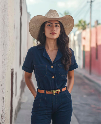 Signature Longhorn Western Leather Belt for Women