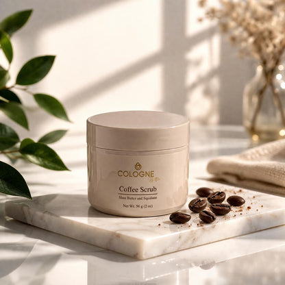 COFFEE SCRUB – Exfoliating & Hydrating Coffee Body Scrub for Smooth Skin, Prepares Skin for Deep Moisture with Cologne Butter