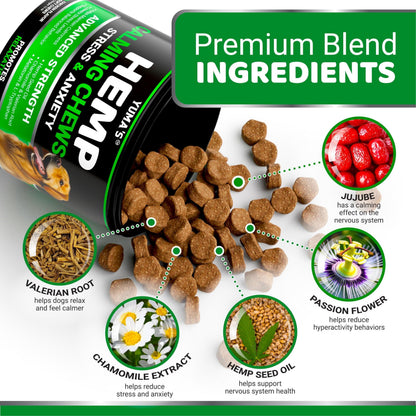 Hemp Calming Chews for Dogs 170 Count Chicken Flavor