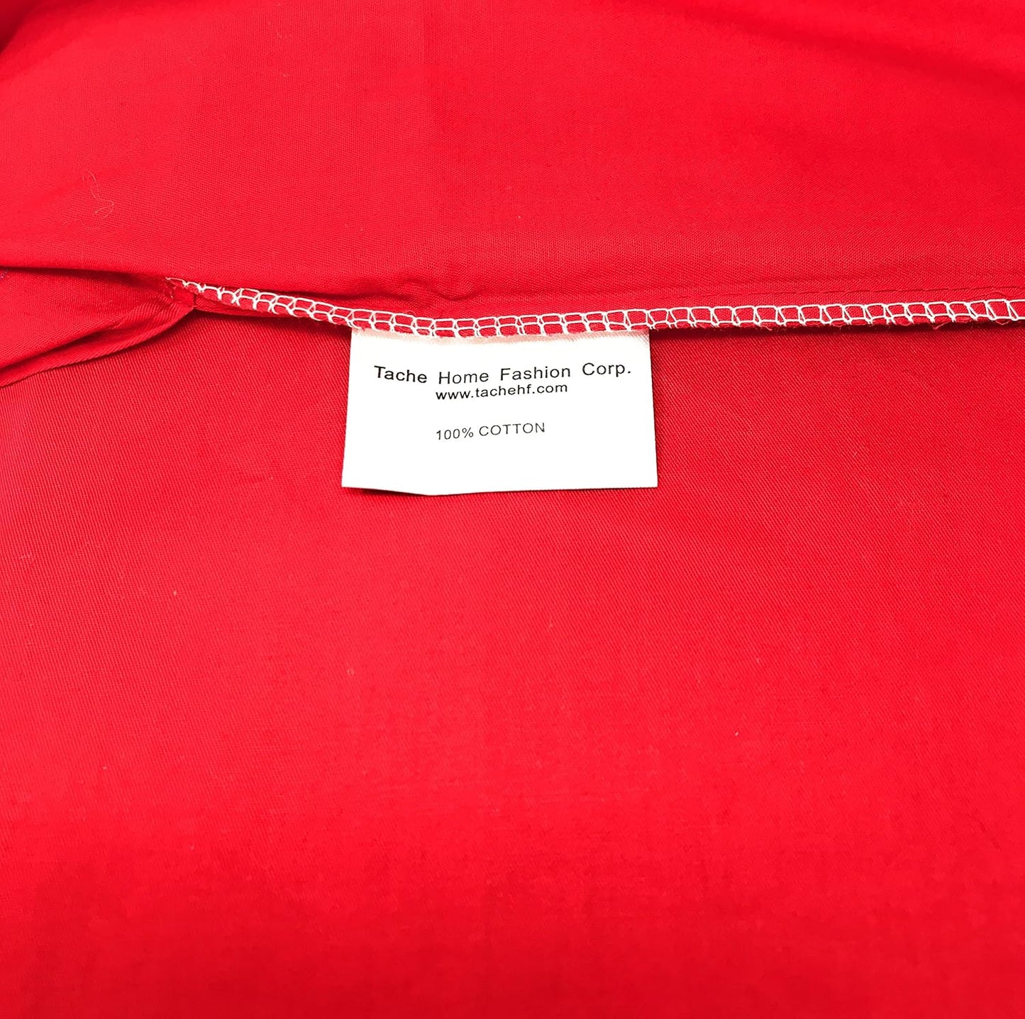 Tache 100% Cotton Vibrant Red & Black 4-Piece Sheet Set (BS4PC-BR)