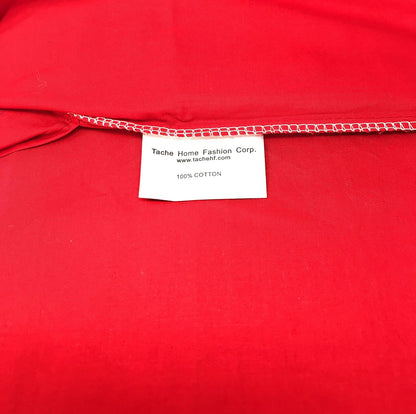Tache 100% Cotton Vibrant Red & Black 4-Piece Sheet Set (BS4PC-BR)