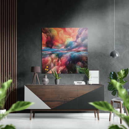 Colorful Clouds Brushed Aluminium Dibond Wall Art