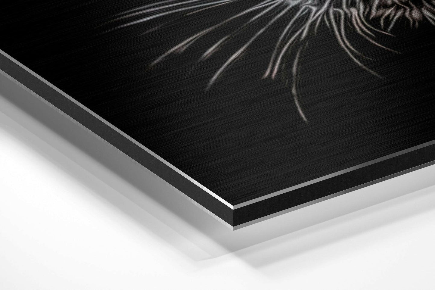 Orange Eyed Black Panther Face Brushed Aluminium Dibond Wall Art