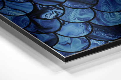Blue Drops Brushed Aluminium Dibond Wall Art