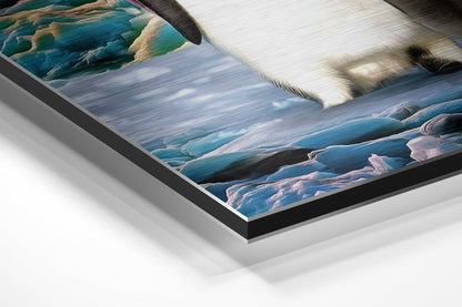 Penguin Family Brushed Aluminium Dibond Wall Art