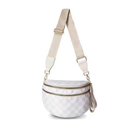 Frankie Oversize Double Zip Print Crescent Sling