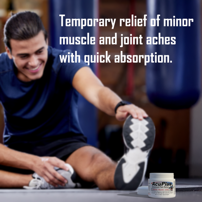 AcuPlus 4 oz Pain Relief Cream 3 Pack – Menthol Topical Analgesic for Muscle and Joint Aches. Best Value Set