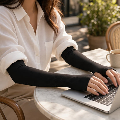 Stretch Arm Sleeves with Thumbholes, 7-Pair Color Set