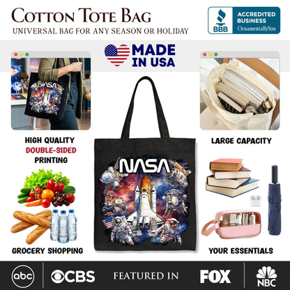 Artistic NASA Handcrafted Tote Bag, Astronaut in Outer Space with the Planets Gift Shopper - Shaketea