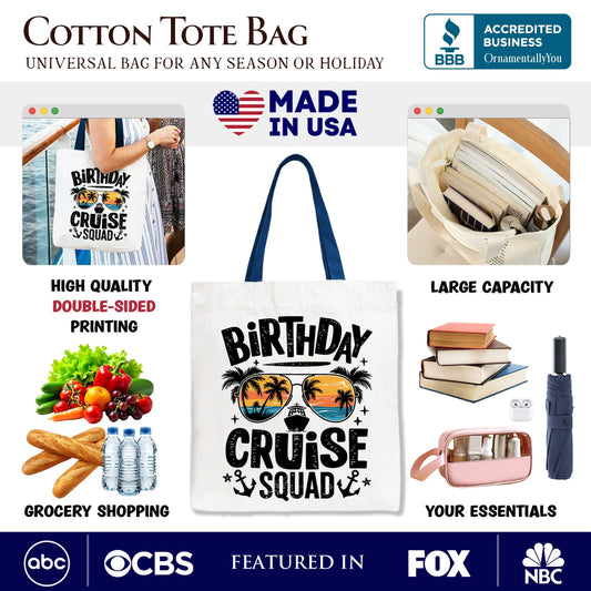 Birthday Cruise Squad Tote Bag, Tropical Vacation Cruise Trip Gift Shopper - Shaketea