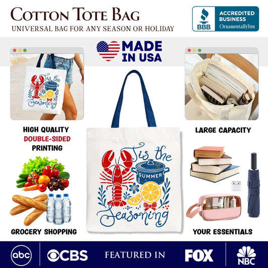Crawfish Boil Season Summer Tote Bag, Seafood Funny Retro Gift Shopper - Shaketea
