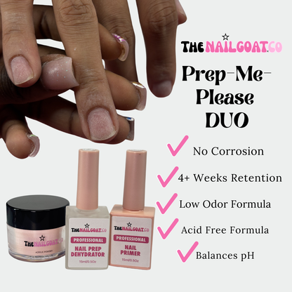Acid-Free Nail Prep Duo – Primer & Dehydrator for Nail Enhancements