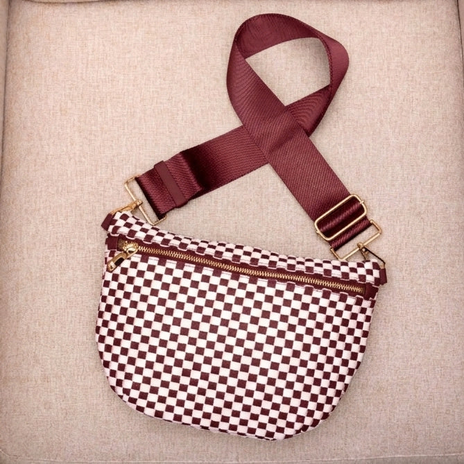 Layla Woven Checkered Crossbody Sling Bag