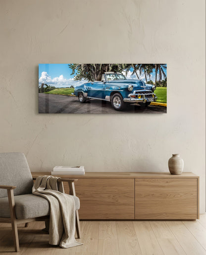 Classic Car Glass Wall Art (36"x14")