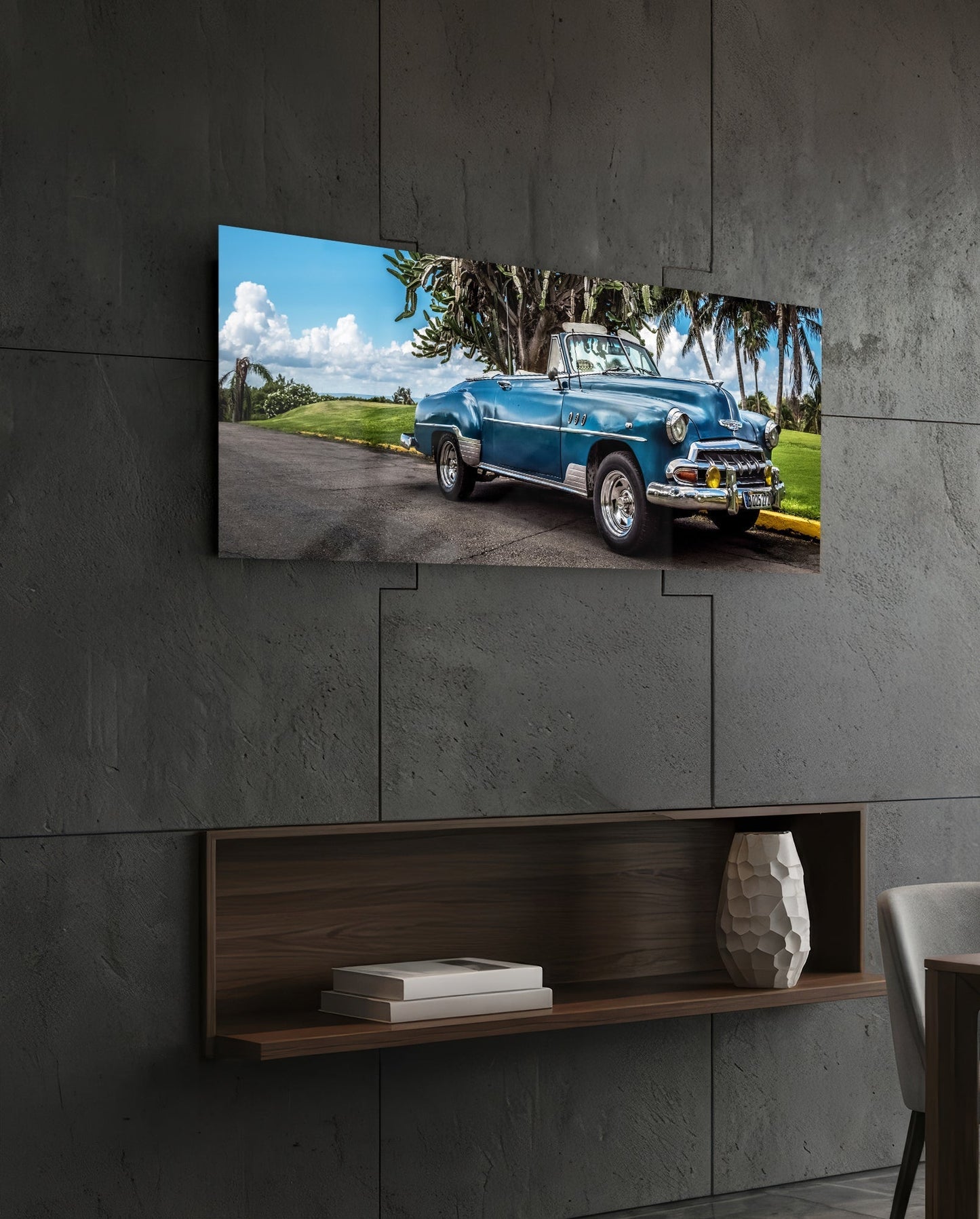 Classic Car Glass Wall Art (36"x14")