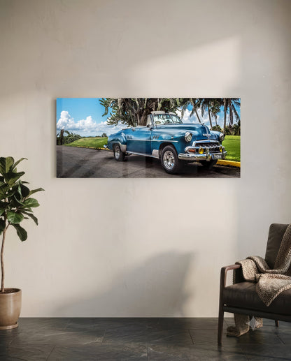 Classic Car Glass Wall Art (36"x14")