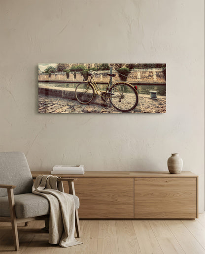 Bicycle Glass Wall Art (36"x14")
