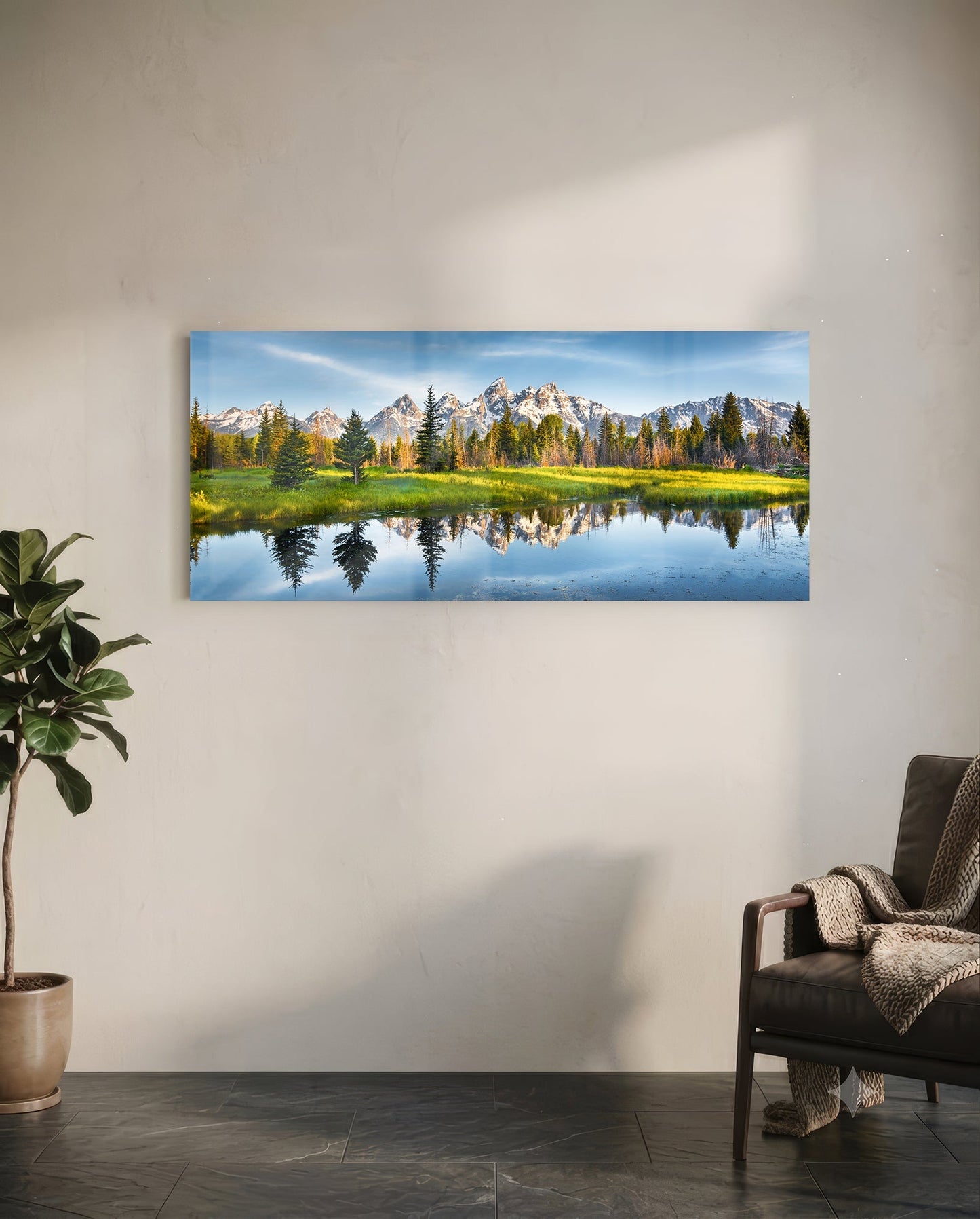 Spring Glass Wall Art (36"x14")
