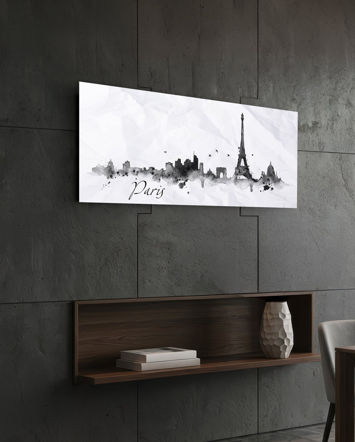 Paris Glass Wall Art (36"x14")