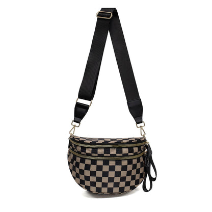 Frankie Oversize Double Zip Print Crescent Sling