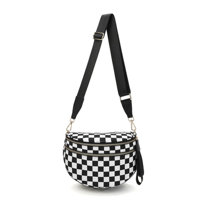 Frankie Oversize Double Zip Print Crescent Sling