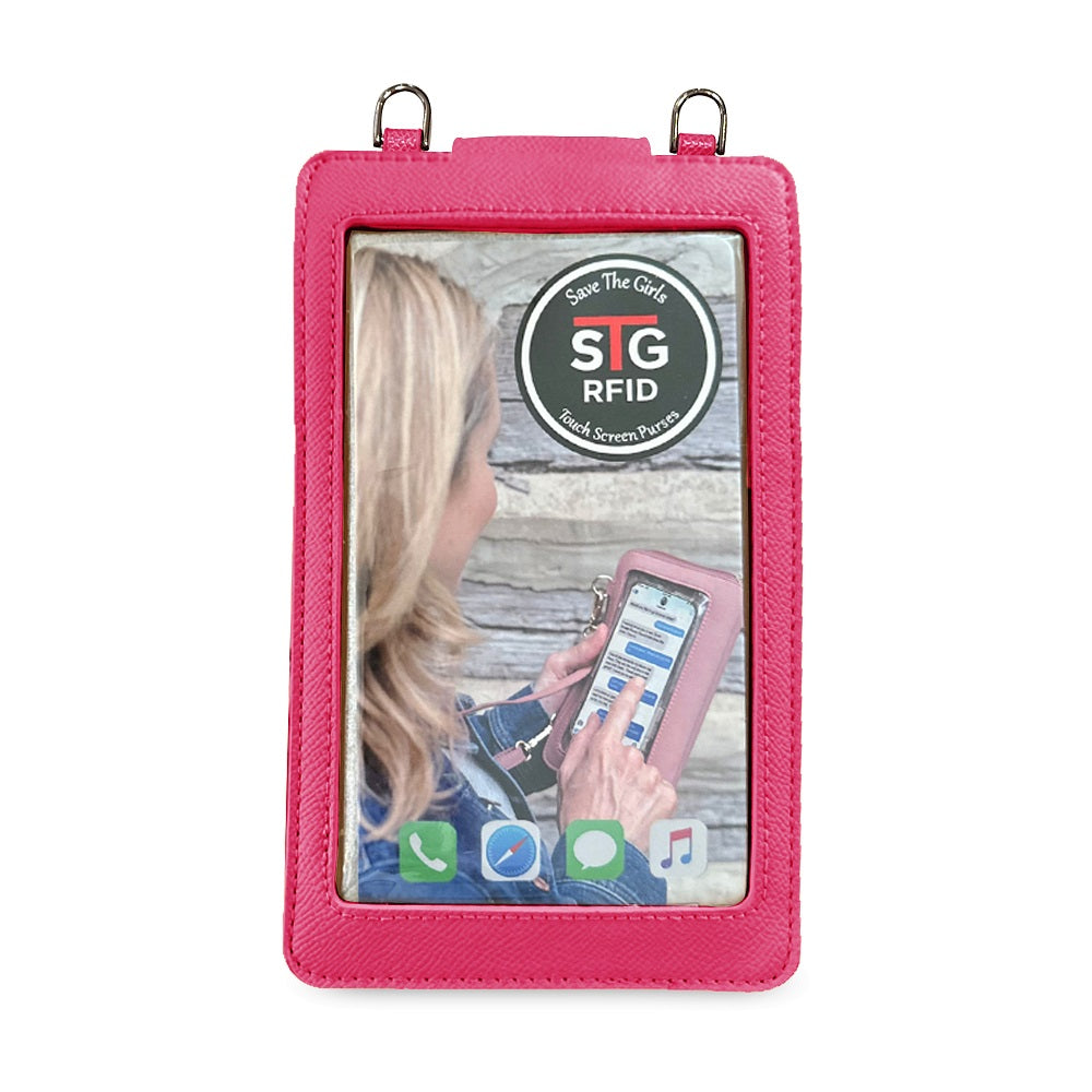 Boca RFID Crossbody Phone Purse Vegan Leather Fits 7 Inches Touch Screen