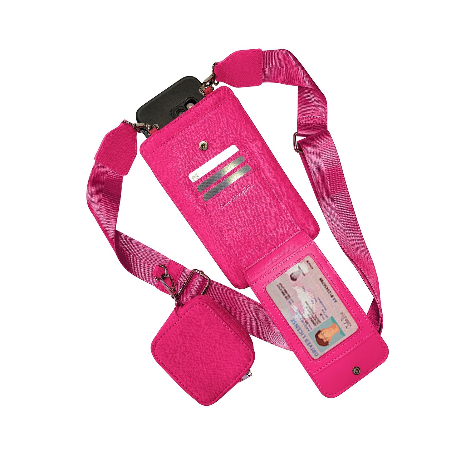 Boca RFID Crossbody Phone Purse Vegan Leather Fits 7 Inches Touch Screen