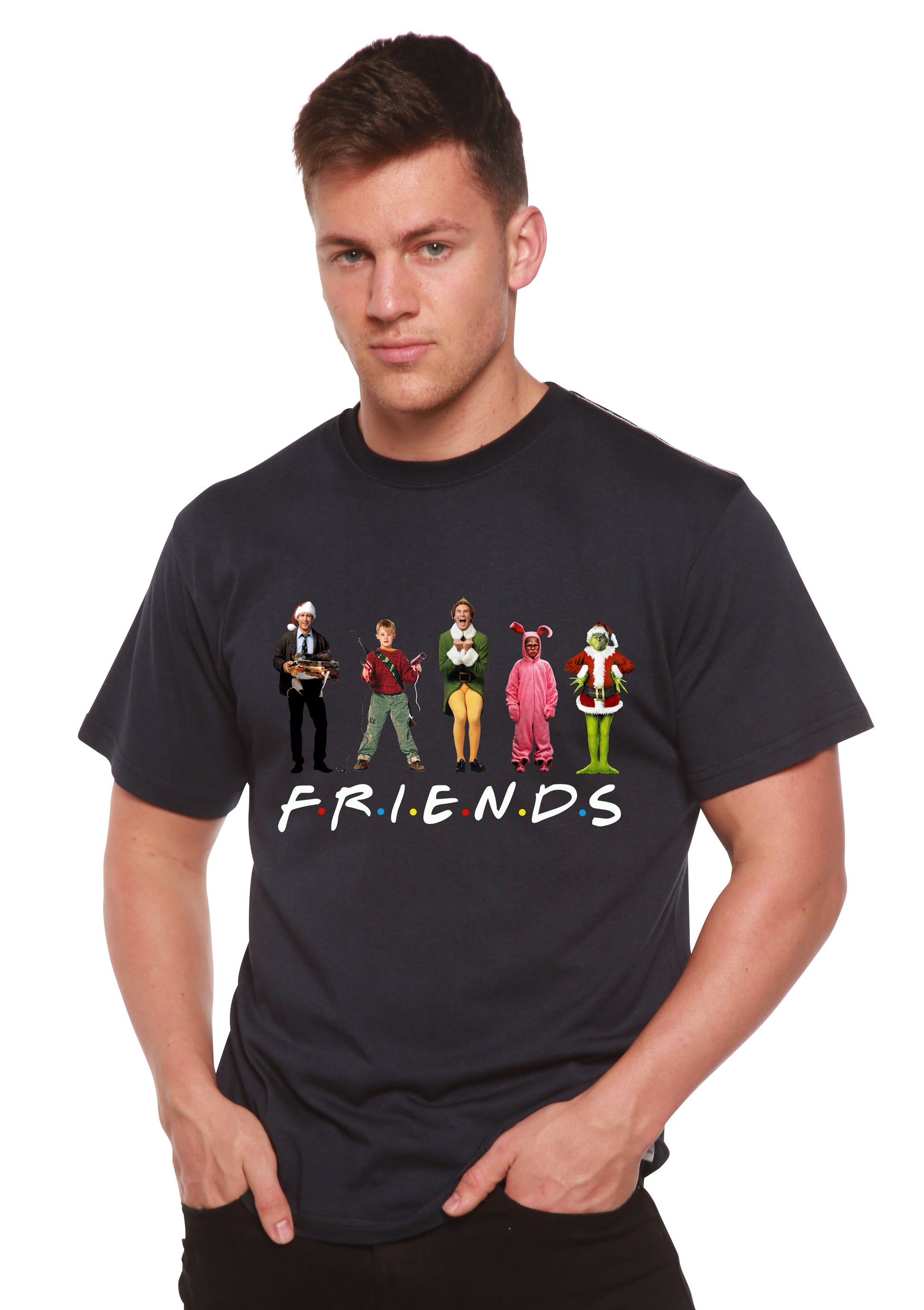 Funny Christmas Movies Printed Men's Bamboo T-Shirt - Shaketea