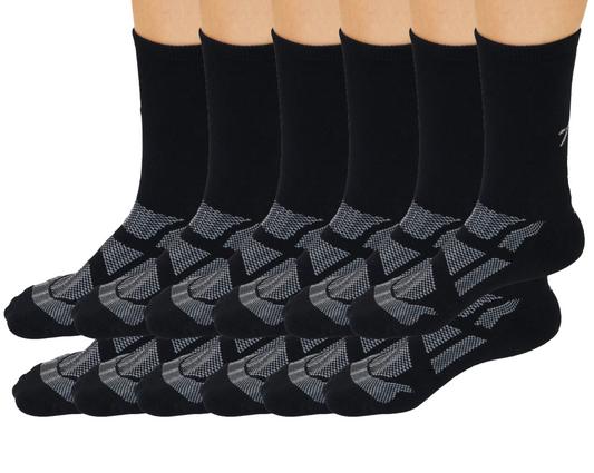 Be Like Bamboo Viscose Crew Socks Unisex Black Color - 12-pack - Shaketea