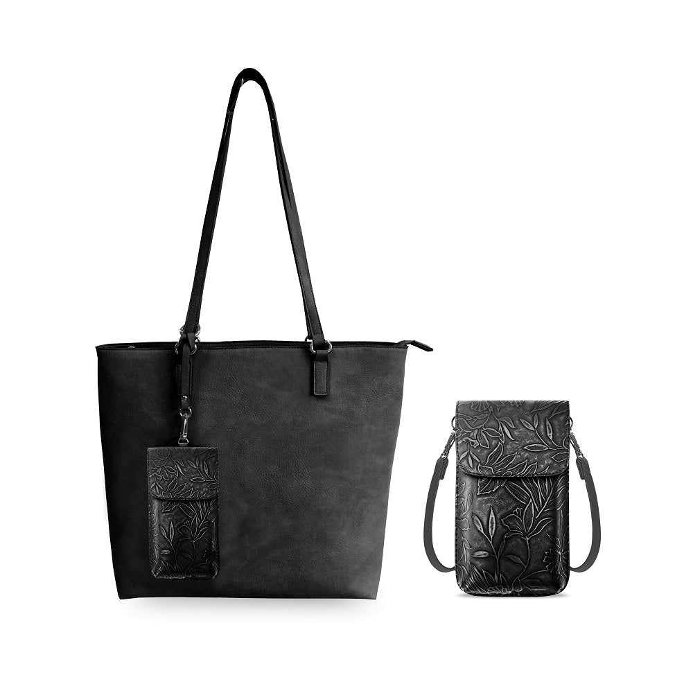 Techy Tote Bag Vegan Leather Large with Touch Screen Purse