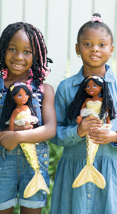A Large Size Medium Brown Skin Tone Mermaid Doll