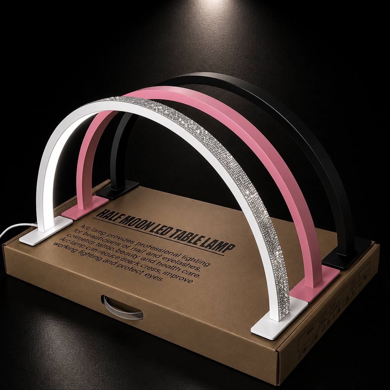TheNailGoatCo Nail desk half-moon light