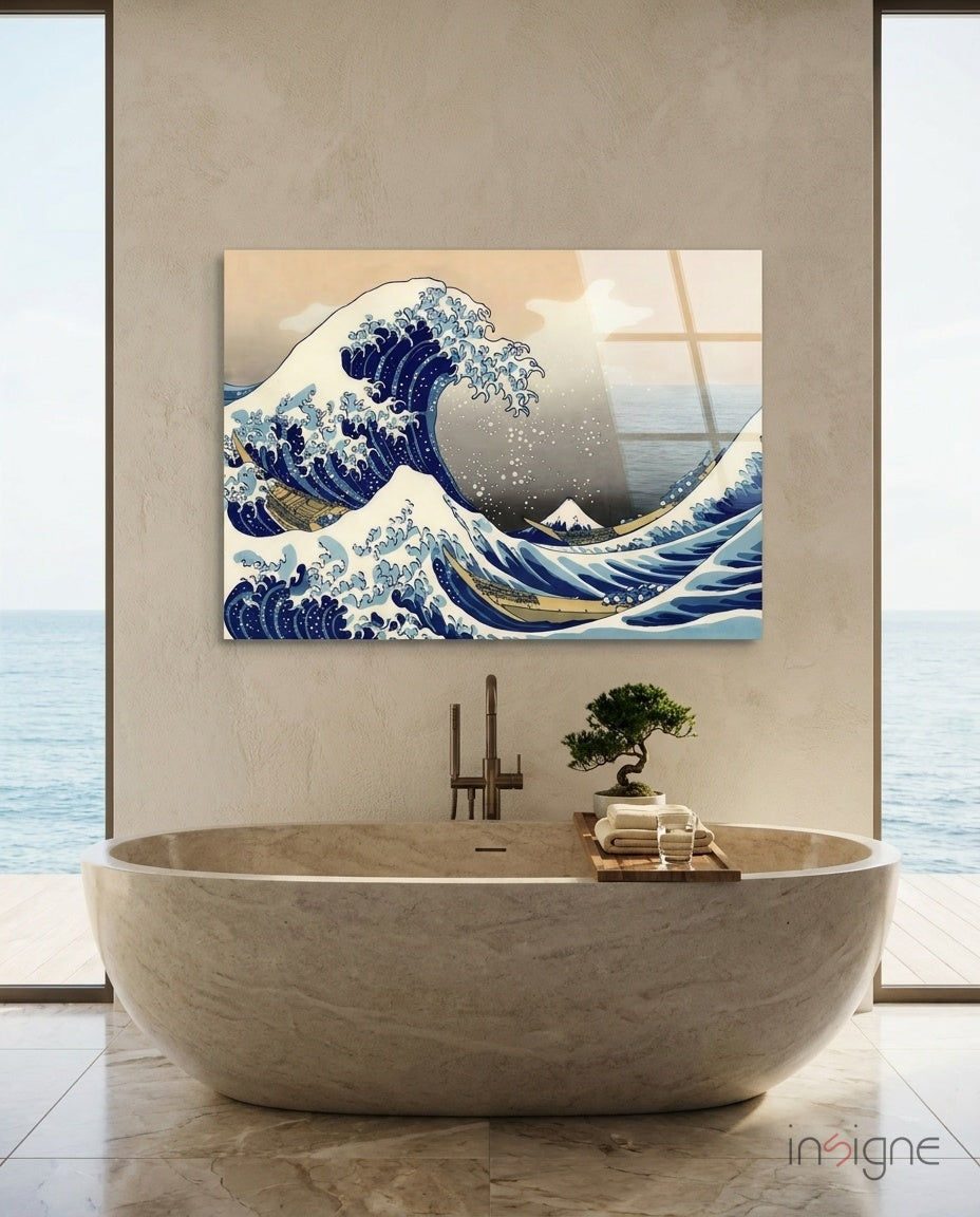 Kanagawa Oki Nami Ura Great Wave Glass Wall Art