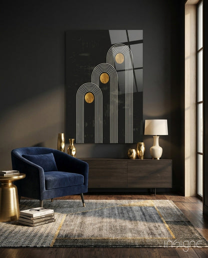 Three Dots Glass Wall Art