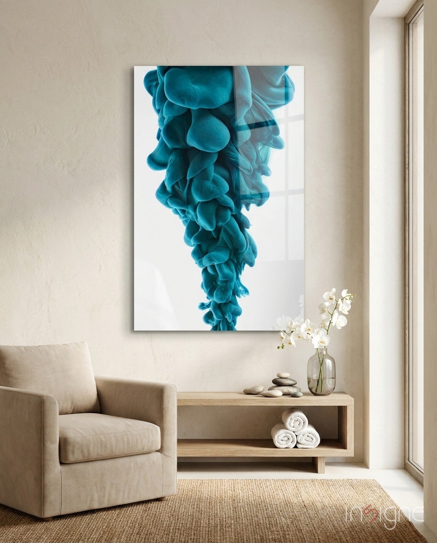 Blue Layers Glass Wall Art