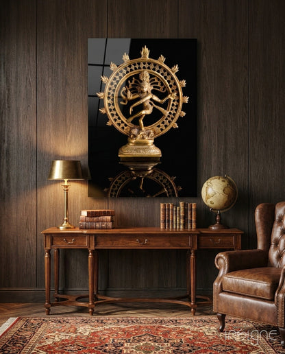 Shiva Nataraja Glass Wall Art