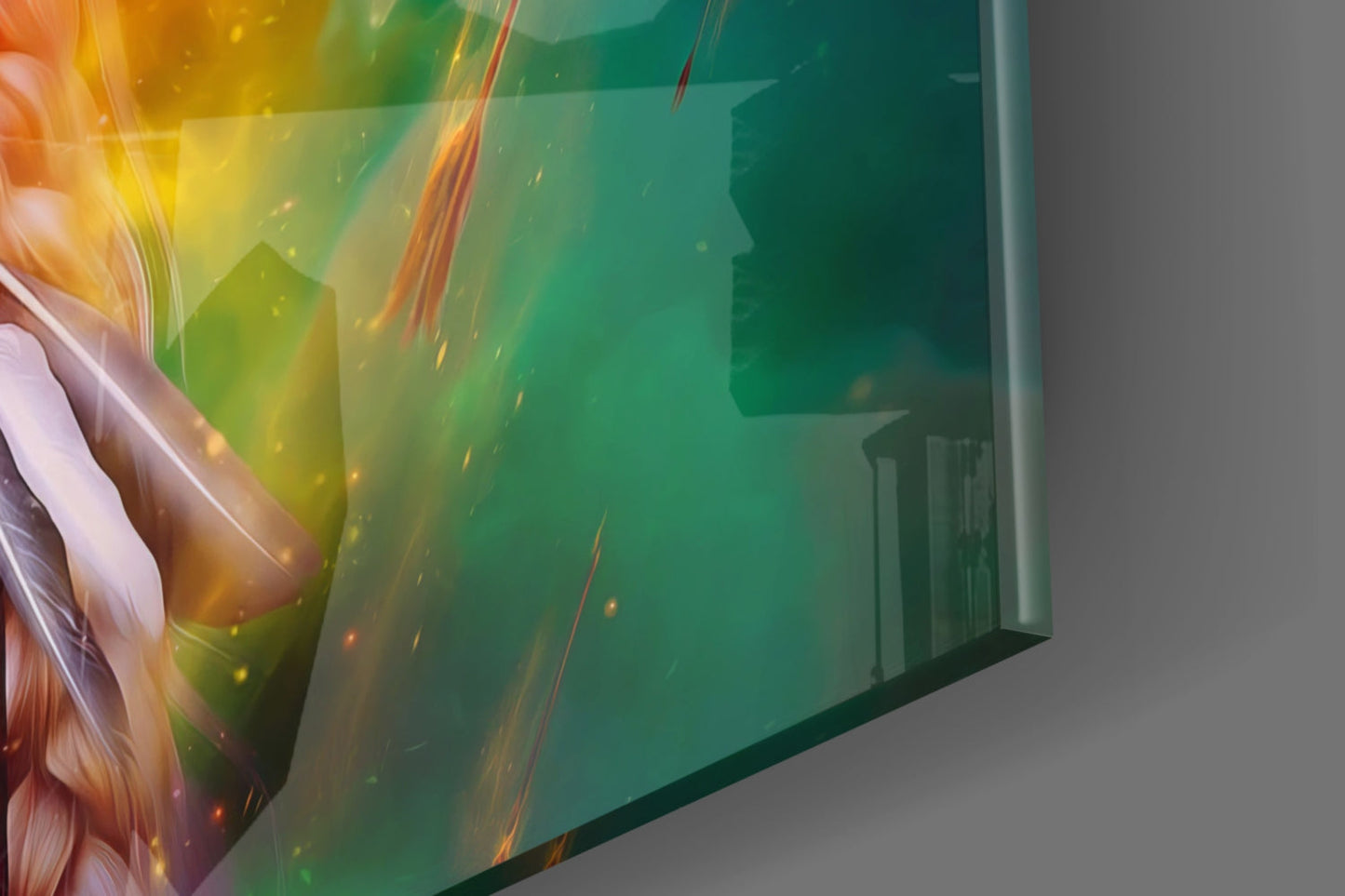 Vibrant Rainbow Lion Glass Wall Art