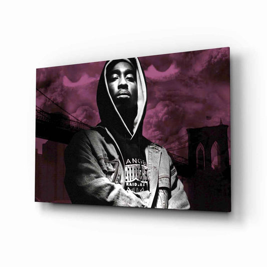 Hooded Rapper By Bridge Pink Haze Glass Wall Art