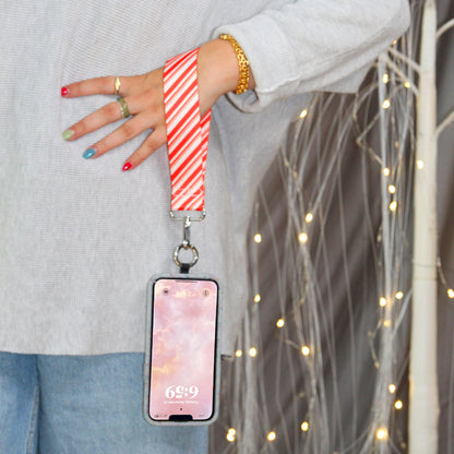 Christmas Collection Cell Phone Lanyard Holiday Fabric Adjustable Universal Fit