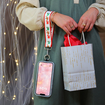 Christmas Collection Cell Phone Lanyard Holiday Fabric Adjustable Universal Fit