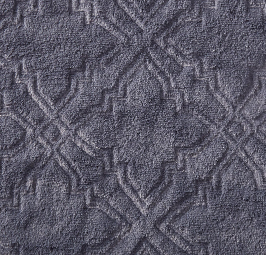 Tache Faux Fur Steel Navy Blue Diamond Trellis Pattern Throw Blanket (3390)