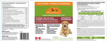 WellyTails Cartilage, Hip & Joint Dog ADVANCED (original Rx formula updated)