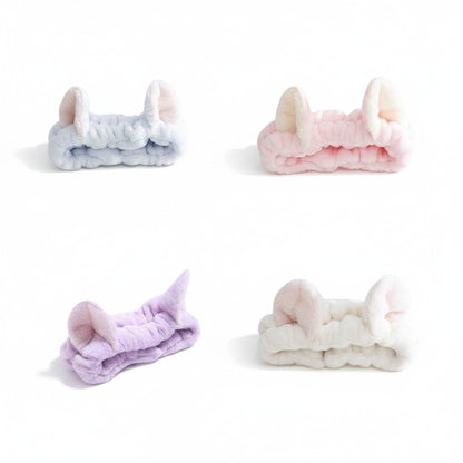 Cat Ears Spa Headband Set — Pack of 4 Colors