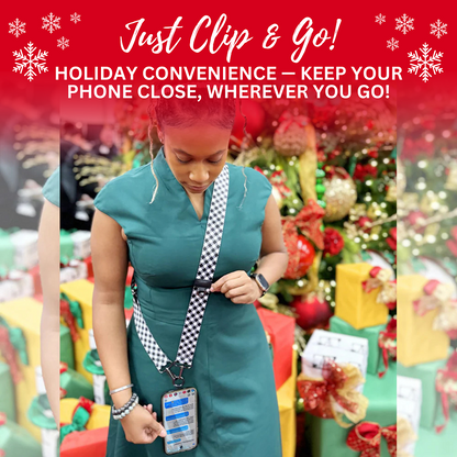 Christmas Collection Cell Phone Lanyard Holiday Fabric Adjustable Universal Fit