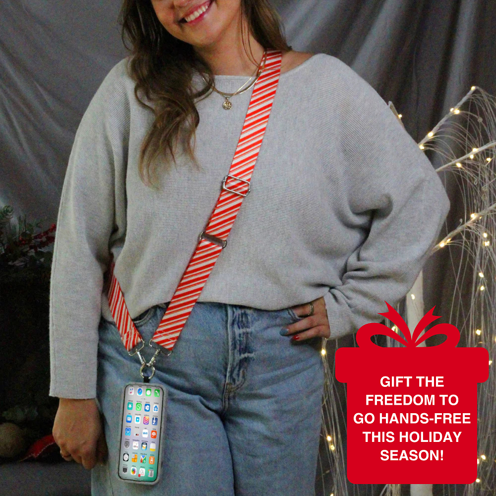 Christmas Collection Cell Phone Lanyard Holiday Fabric Adjustable Universal Fit