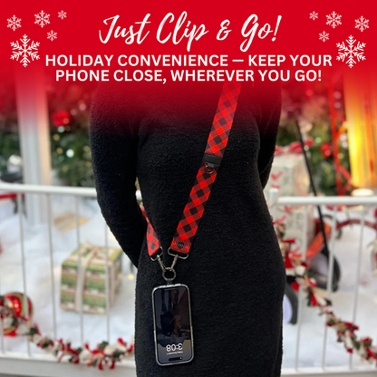Christmas Collection Cell Phone Lanyard Holiday Fabric Adjustable Universal Fit