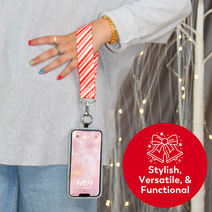 Christmas Collection Cell Phone Lanyard Holiday Fabric Adjustable Universal Fit