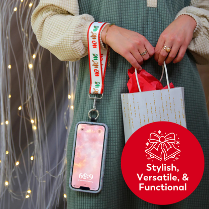 Christmas Collection Cell Phone Lanyard Holiday Fabric Adjustable Universal Fit